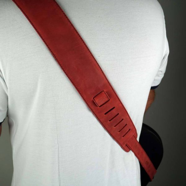 Leder Gitarrengurt Vintage Picante Red Verkauf – Bild 5