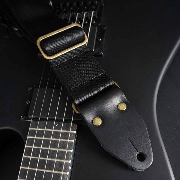 Gepolsterter Gitarrengurt schwarz - Tropical Nights  (messing-schwarz) Online-Verkauf – Bild 4