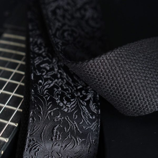 Gitarrengurt - Luxury Black Baroque (schwarz-schwarz) Schn?ppchen – Bild 3