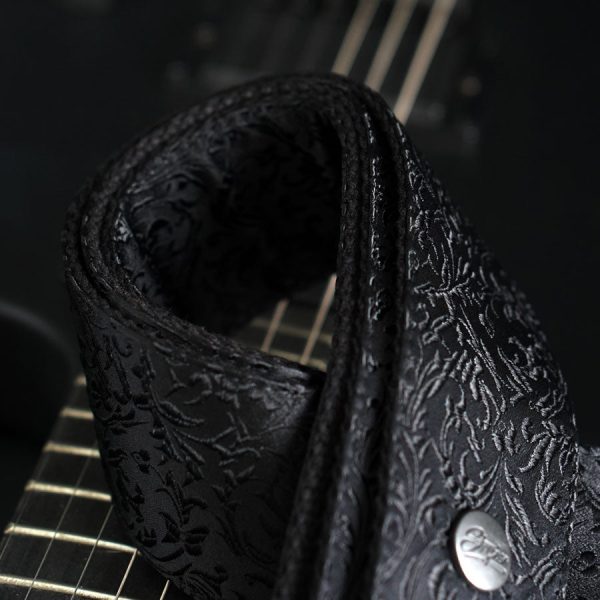 Gitarrengurt - Luxury Black Baroque (schwarz-schwarz) Schn?ppchen – Bild 2