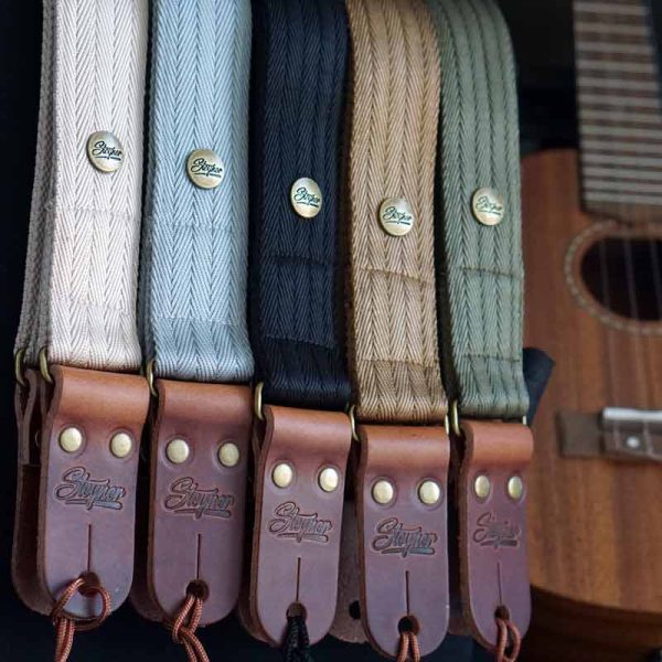 Nylon Ukulelengurt Heavy Hakon - 38 mm (schwarz-messing) Online-Verkauf – Bild 4