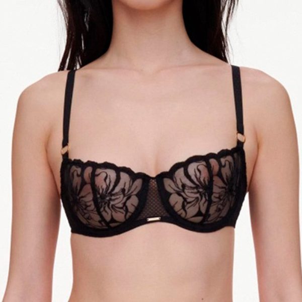 Chantelle - Fleurs Balconette BH in schwarz Im Angebot – Bild 2