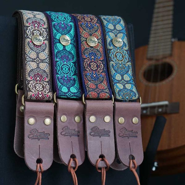 Retro Ukulelengurt - Wüstenlicht - 38 mm (braun-weinrot) Online – Bild 2