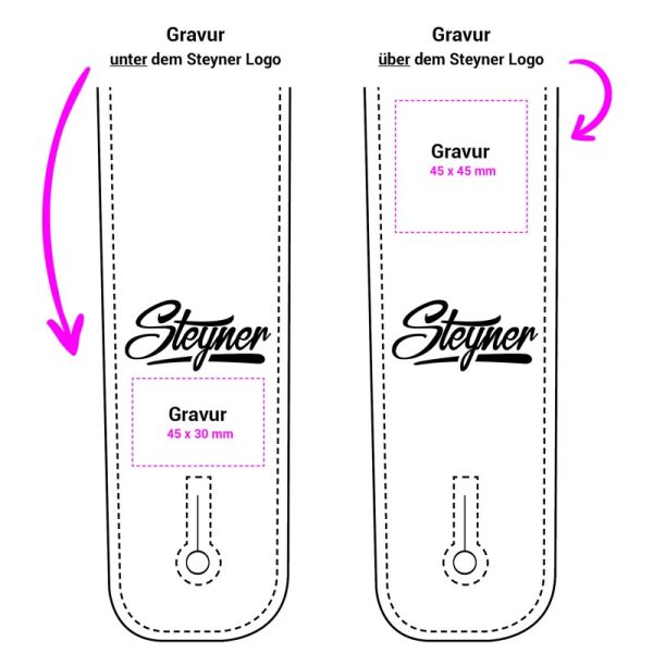 Gitarrengurt Leder - Nubuk Deluxe Pink Online – Bild 5