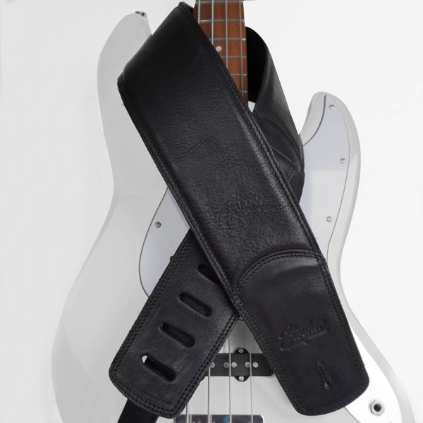 Leder Bassgurt mit Polster | 9 cm |  Grainy Black Deluxe Mode