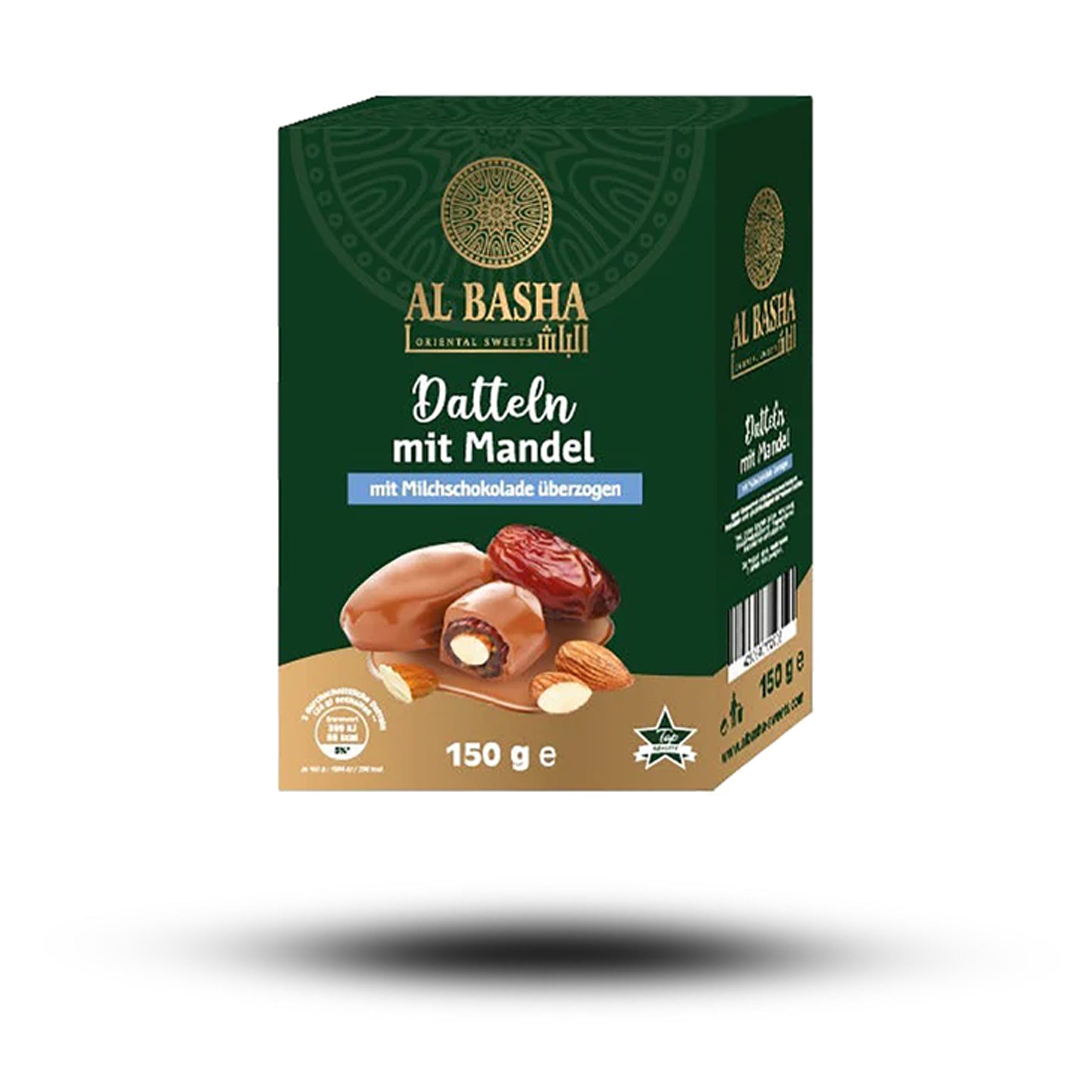 Al Basha Datteln mit Mandel mit Milchschokolade überzogen 150g Angebot