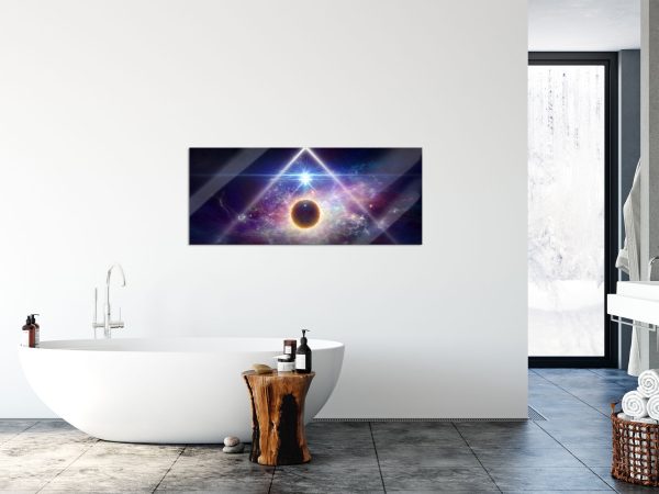 Science Fiction Collage Planeten im Weltraum, Glasbild Panorama Verkauf – Bild 4