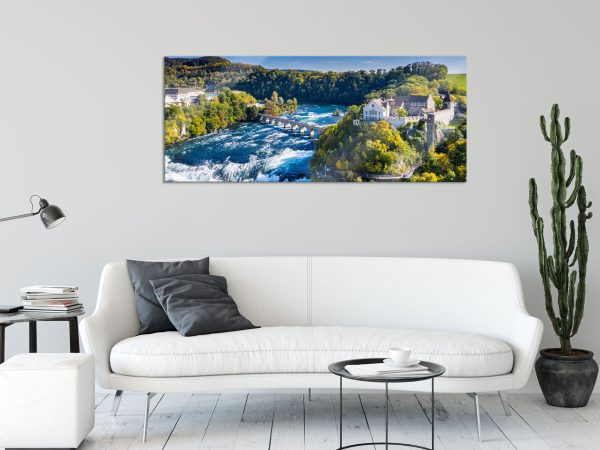 Panorama vom Rheinfall in der Schweiz, Glasbild Panorama Zu verkaufen – Bild 2