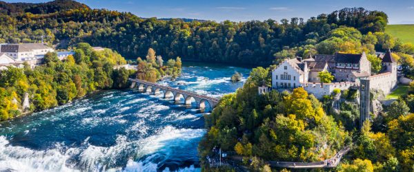 Panorama vom Rheinfall in der Schweiz, Glasbild Panorama Zu verkaufen – Bild 5